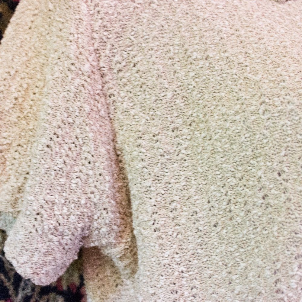 Knit Shrug Oatmeal 60s vintage button cape collar - Picture 5 of 8